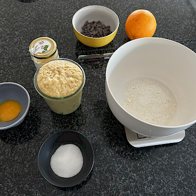 Panettone, der Hauptteig entsteht